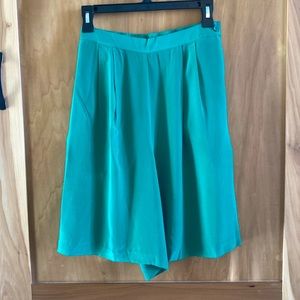 Vintage High-waist 100% Silk Kelly Green Shorts